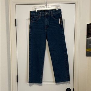 NWT High Waist Straight Leg Raw Hem Jeans H&M